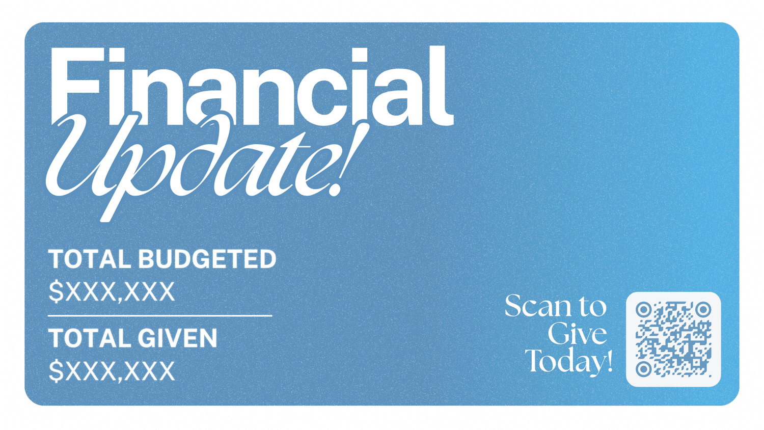Financial Update church graphic design